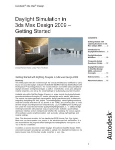 Daylight Simulation in 3ds Max Design 2009 – Getting
