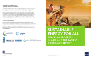 Sustainable Energy for All: Tracking Progress in Asia and the Pacific