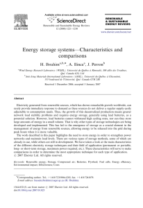 Energy storage systems—Characteristics and comparisons
