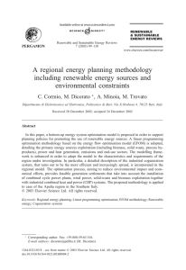 A regional energy planning methodology including renewable