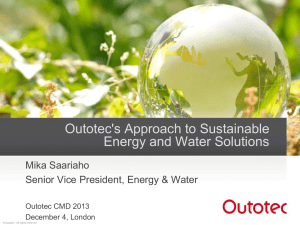 Outotec`s Approach to Sustainable Energy and Water Solutions