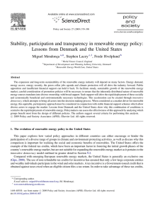 Stability, participation and transparency in renewable energy policy