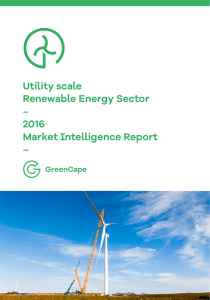 Utility scale Renewable Energy Sector – 2016 Market Intelligence