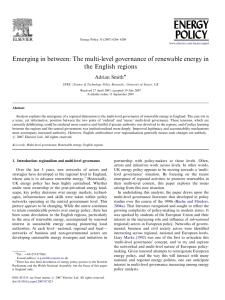 Emerging in between: The multi-level governance of renewable