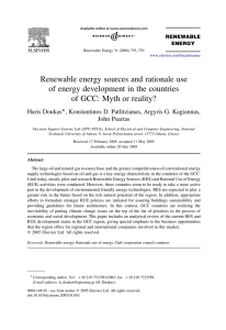 Renewable energy sources and rationale use of energy
