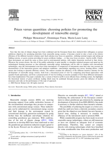 Prices versus quantities: choosing policies for promoting the