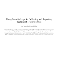 Using Security Logs for Collecting and Reporting Technical Security