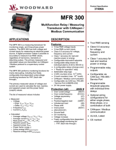 MFR 300 Multifunction Relay / Measuring Transducer with CANopen