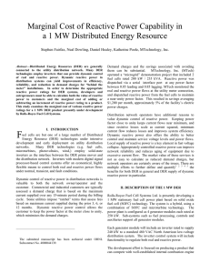 Marginal Cost of Reactive Power Capability in a 1