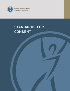 standards for consent - College of Occupational Therapists of Ontario