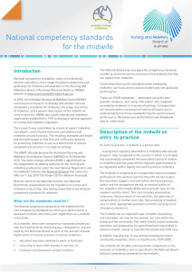 National competency standards for the midwife