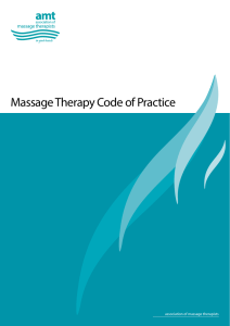 Massage Therapy Code of Practice