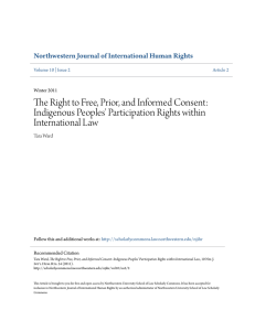 The Right to Free, Prior, and Informed Consent