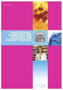 Professional standards and guidance for patient consent