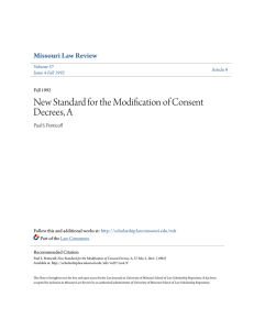 New Standard for the Modification of Consent Decrees, A