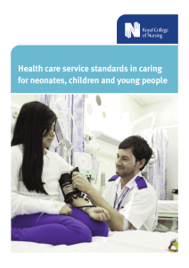 Health care service standards in caring for neonates