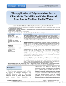 The application of Polyaluminium Ferric Chloride for Turbidity and