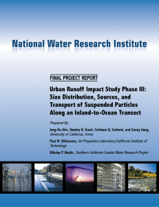 Urban Runoff Impact Study Phase III: Size Distribution, Sources, and