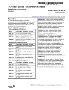 TE-6300P Series Temperature Sensors