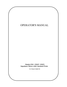 Operator`s Manual