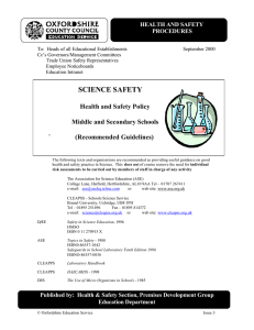 SCIENCE SAFETY