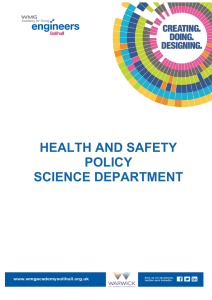 health and safety policy science department