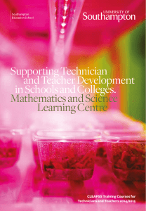 Supporting Technician and Teacher Development in Schools and