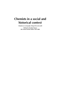 Chemists in a social and historical context