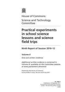 Practical experiments in school science lessons and science field trips