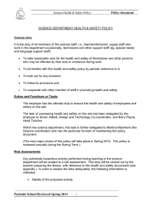 Policy document Parkside School Reviewed Spring 2014