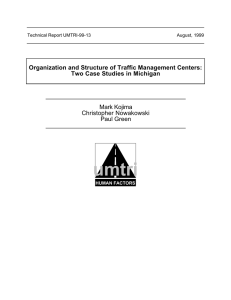 Organization and Structure of Traffic Management Centers: Two