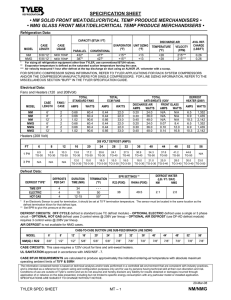 specification sheet nm/nmg • nm solid front meat/deli
