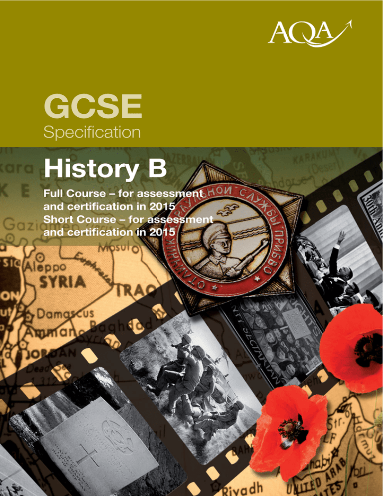 GCSE History B Specification 2015