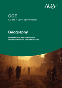 A-level Geography Specification Specification