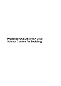 Sociology subject content