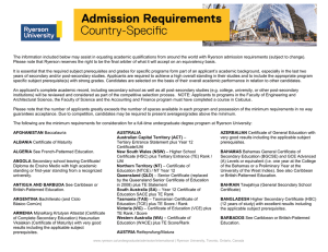 Country-Specific Admission Requirements