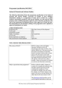 Draft revised postgraduate programme specification