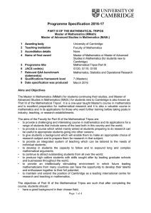 Course Specification - Faculty of Mathematics