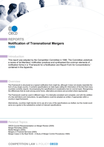 Notification of Transnational Mergers 1999