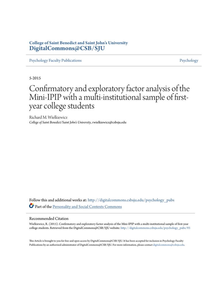 Confirmatory And Exploratory Factor Analysis Of The Mini