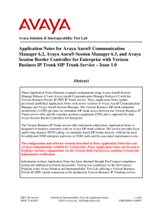 Application Notes for Avaya Aura Communication Manager 6.2