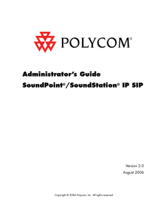 SoundPoint IP / SoundStation IP SIP 2.0 Administrator`s