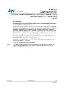 Using the BlueNRG/BlueNRG-MS transceiver under ETSI EN 300