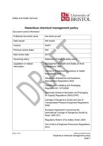 Hazardous chemical management policy