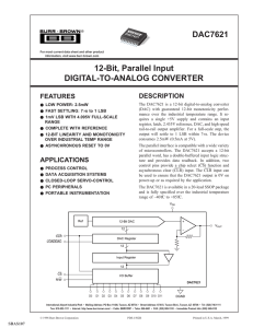 12-Bit, Parallel Input Digital-To-Analog Converter