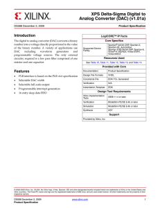 Xilinx DS588 XPS Delta-Sigma Digital to Analog Converter (v1.01a