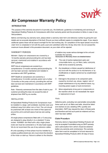 Air Compressor Warranty Policy - Specialised Welding Products Ltd