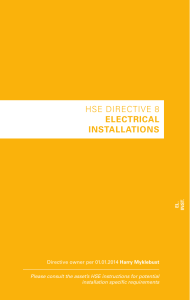 HSE DIRECTIVE 8 ELECTRICAL INSTALLATIONS