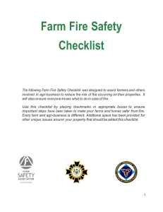 Farm Fire Safety Checklist