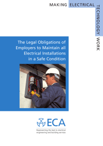 The Legal Obligations of Employers to Maintain all Electrical